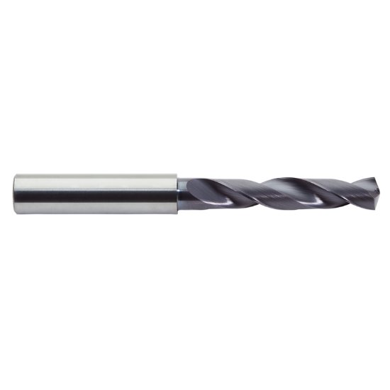 Picture of M.A. Ford 2XDSS3307A Carbide Drill Solid Carbide 140° - 142° 0.330 Dia 0.393 Shank 3.503 OAL 2 Flute 1.693 Flute Length Carbide AlTiN